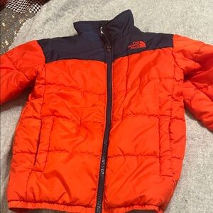 The North Face Kids' Orange and Black Puffer Jacket